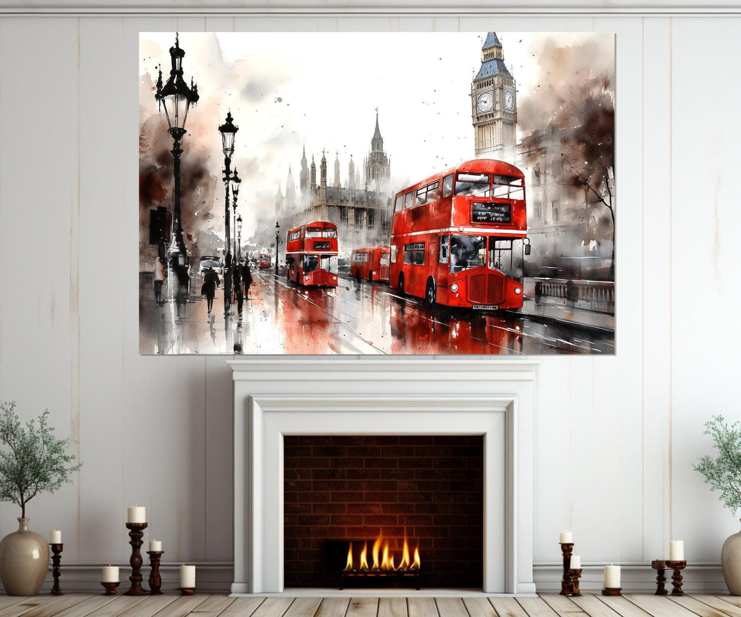London Bus Canvas Print – Black and White Wall Art | Framed & Ready to Hang