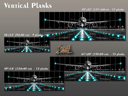 Wooden Wall Art – Scenic Airplane Wall Decor | Plane Panoramic Print on Wood