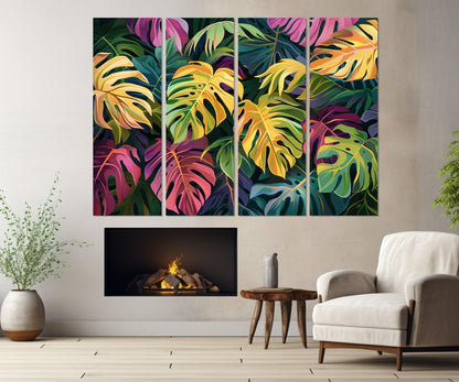 Tropical Leaves Canvas Print - Framed Cotton Canvas Artwork | Ready to Hang Wall Decor