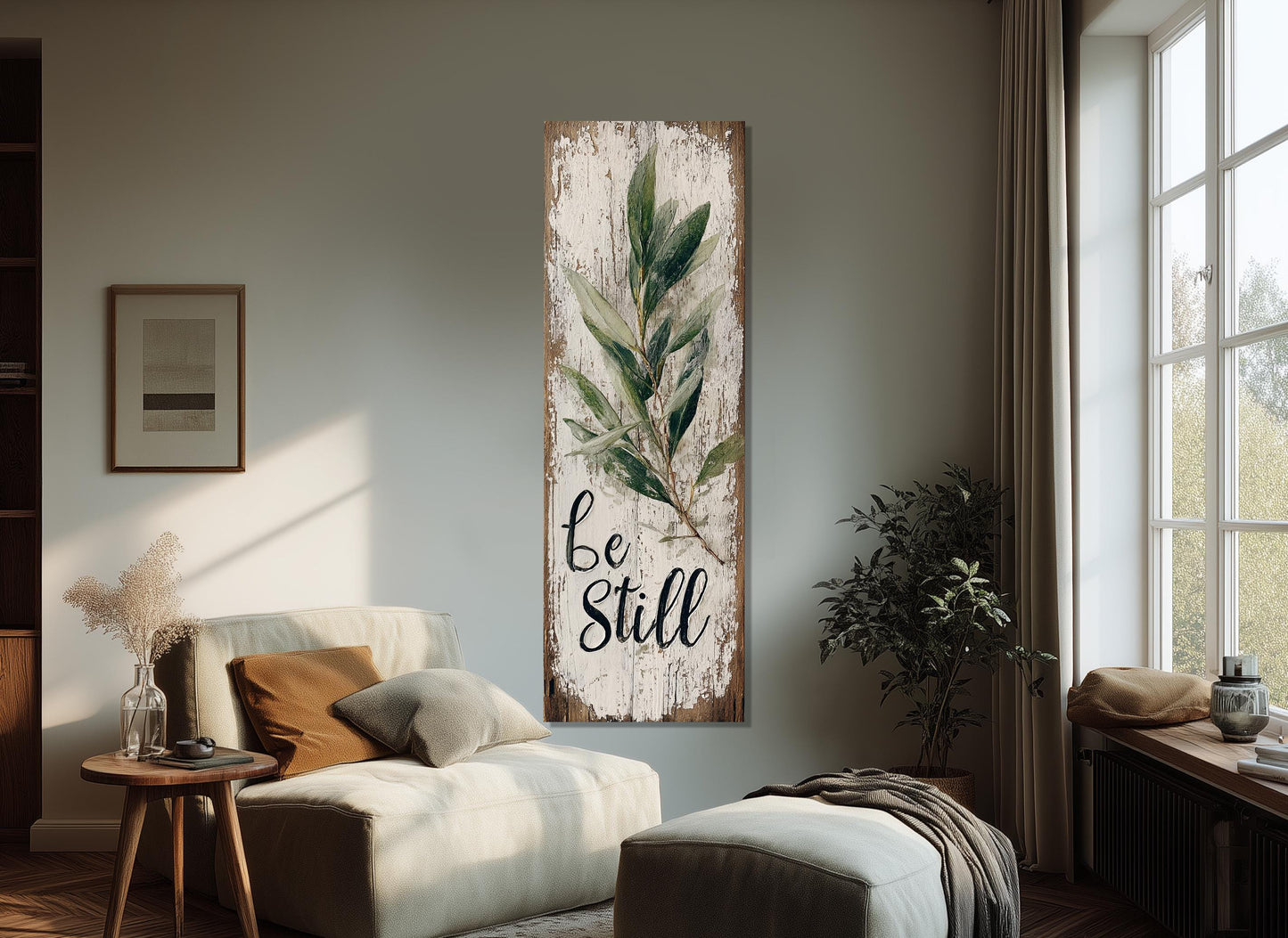 Rustic Canvas Print – Framed Canvas Art | Be Still Wall Decor Ready to Hang