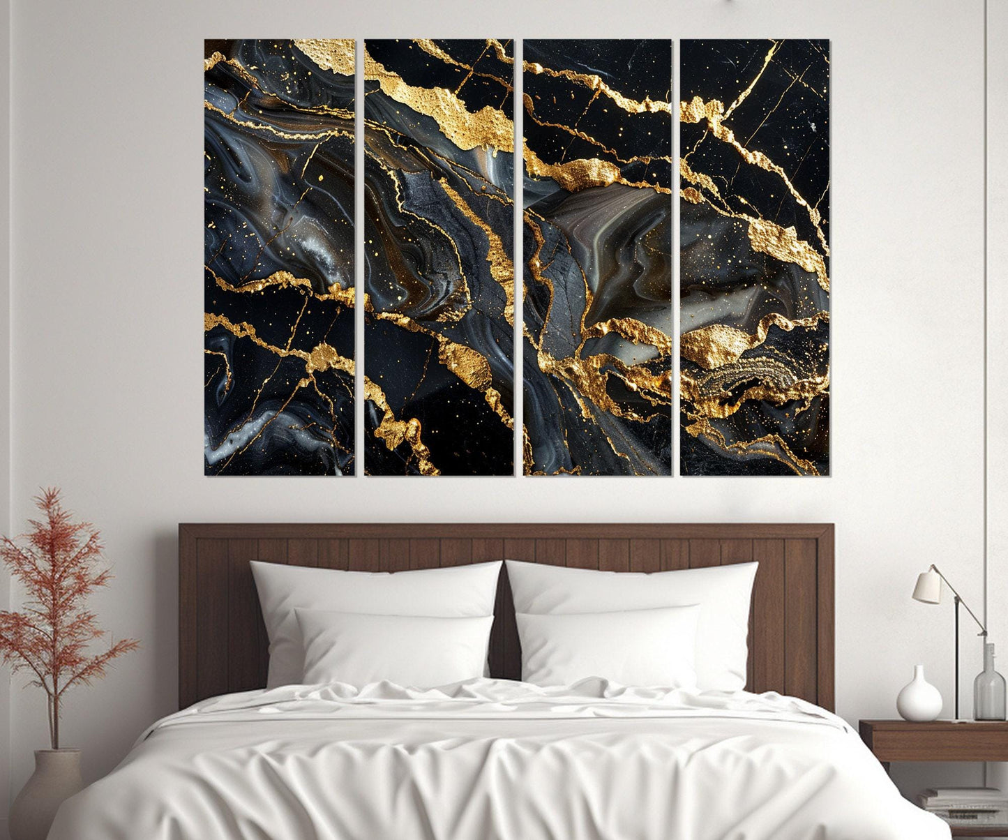 Black Gold Marble Canvas | Luxury Wall Art - Contemporary Framed Canvas Print