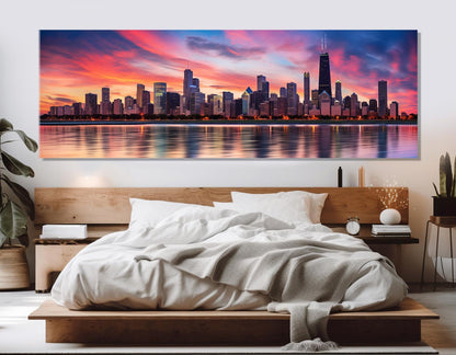 Chicago Canvas Print – Multi Panel Canvas Set | Abstract Cityscape Wall Art