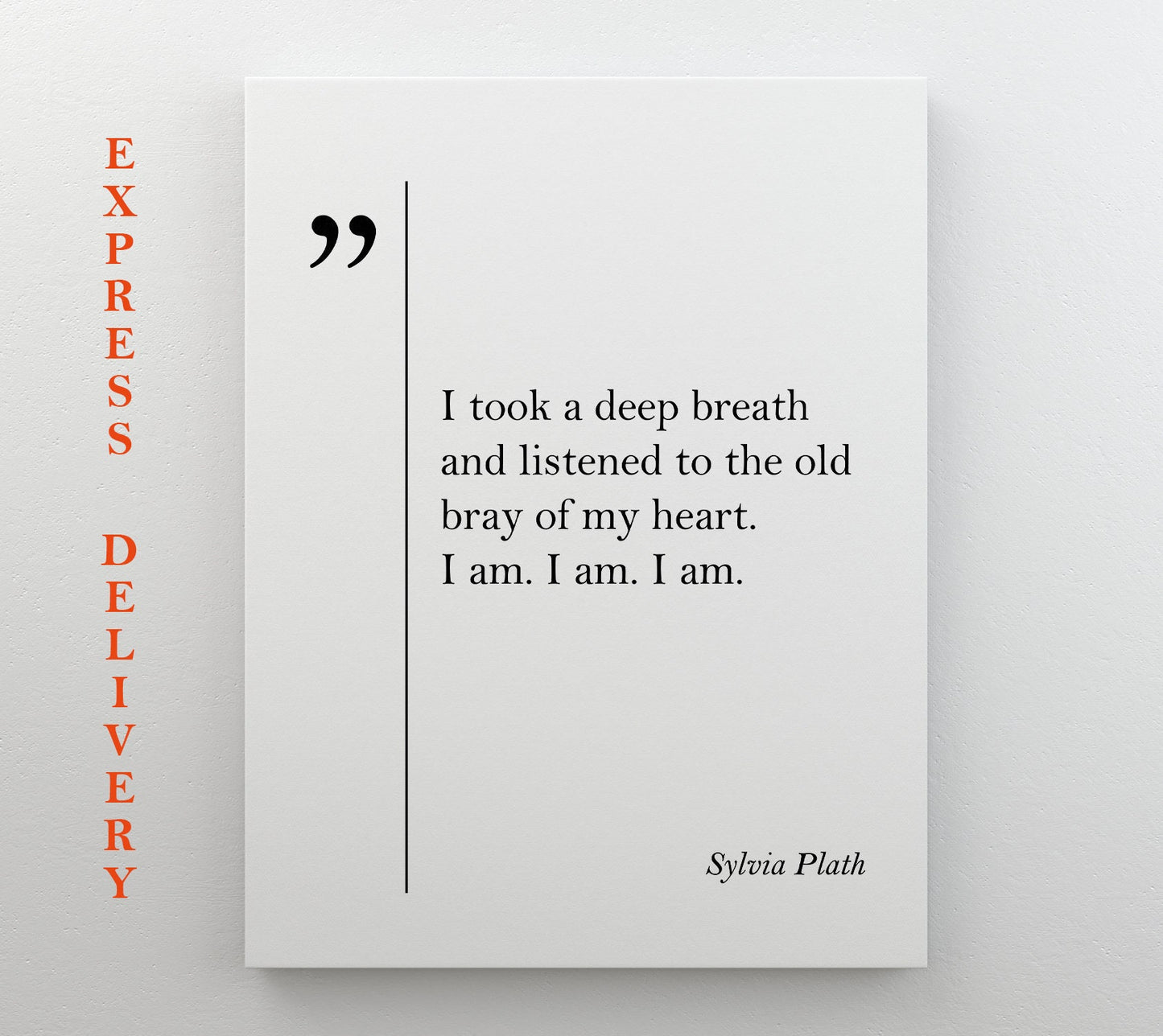 Sylvia Plath Quote Canvas Print, Framed and Ready to Hang