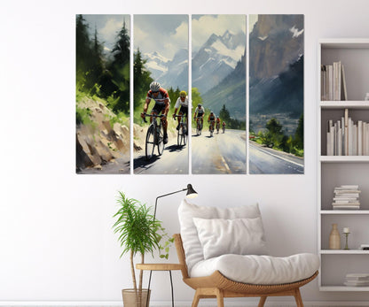Cycling Canvas Print – Abstract Velo Sport Painting | Ready To Hang Framed Art