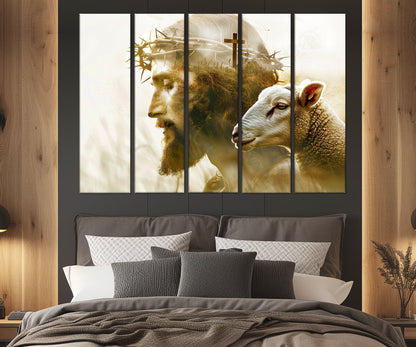 Jesus Christ Canvas Print - Abstract Religious Wall Art | Framed & Ready to Hang