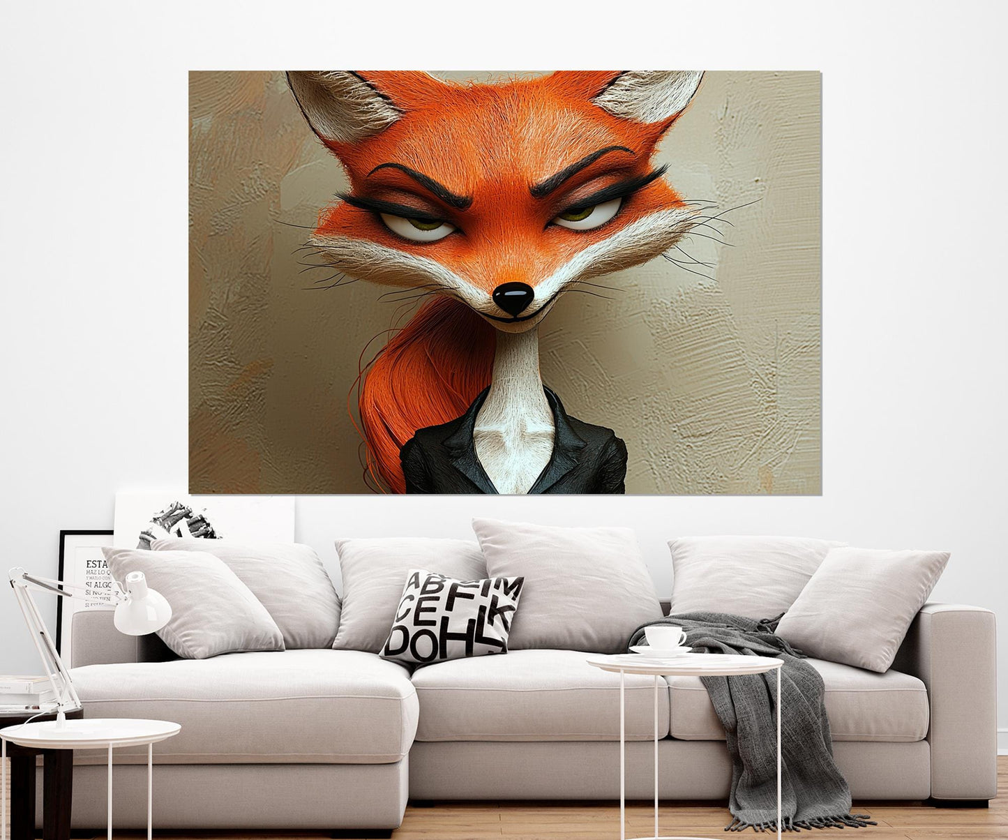 Sly Fox Canvas Print - Fox Wall Art | Lady Boss Gift | Business Woman Decor