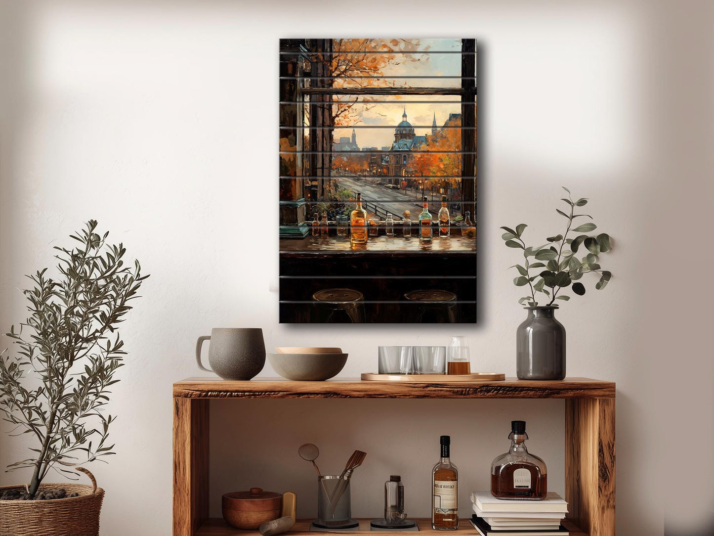 Rustic Bar Print on Natural Wood – Bar Wall Art