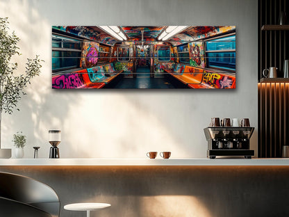 Wood Wall Art – Subway Graffiti Art on Wood Planks | Urban Wall Decor Ready to Hang