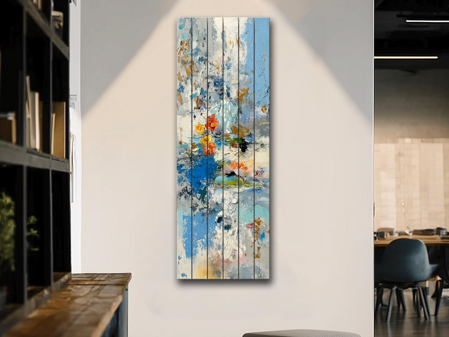 Gray Gold Frog Wall Art - Abstract Animal Art on Wood Plank for Rustic Farmhouse Decor