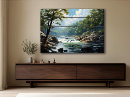 Wisconsin Wood Wall Art - Natural Wood Plank Decor | Wisconsin River Print