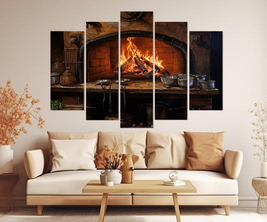 Vintage Oven Canvas Print - Bakery Wall Decor | Framed Cotton Canvas Art