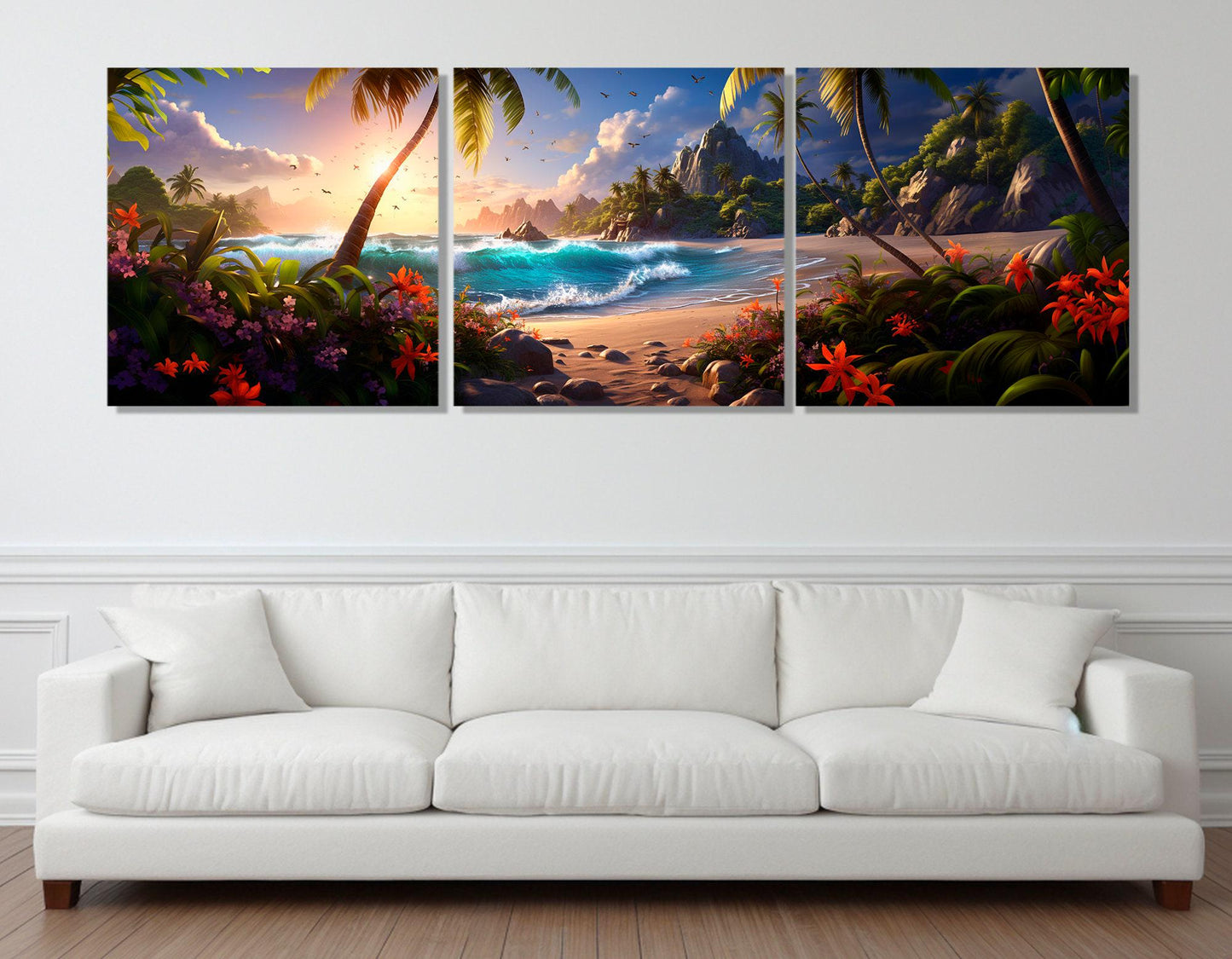 Beach Canvas Print – Large Tropical Wall Art | Framed & Ready to Hang Canvas