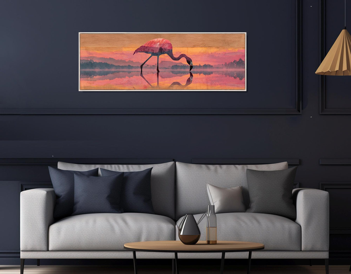 Flamingo Canvas Wall Art, Romantic Wall Decor, Framed and Ready to Hang