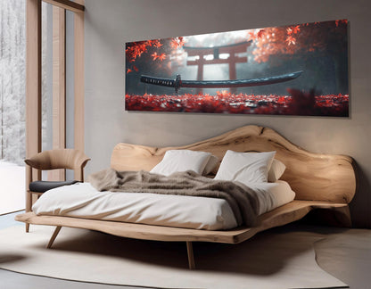 Japanese Katana Canvas | Samurai Sword Art on Cotton Gallery Wrapped Canvas Print