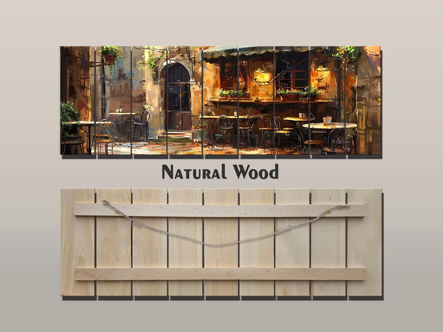 Italian Bistro Wall Art – Rustic Wood Plank Art | Scenic Italy Wood Print