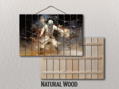 Rustic Fencing Wall Art – Natural Wood Plank Print | Abstract Fencing Decor Gift
