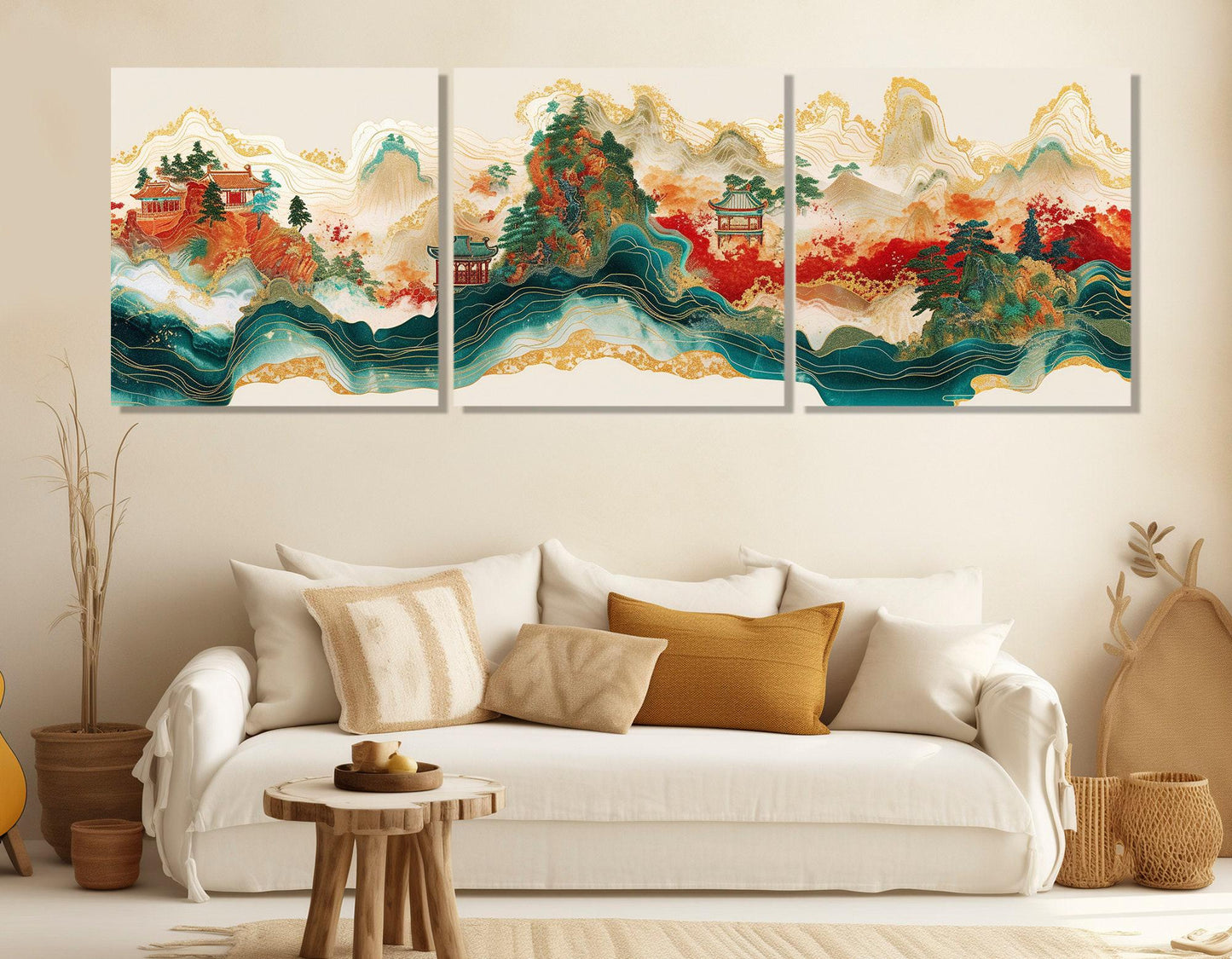 Traditional Chinese Canvas Print - Spring Abstraction Painting | Framed, Ready to Hang
