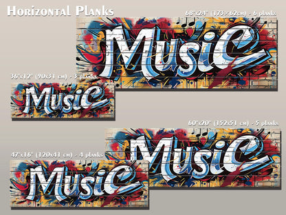 Graffiti Wood Art – Colorful Urban Wall Decor | Natural Wood Print, Ready to Hang