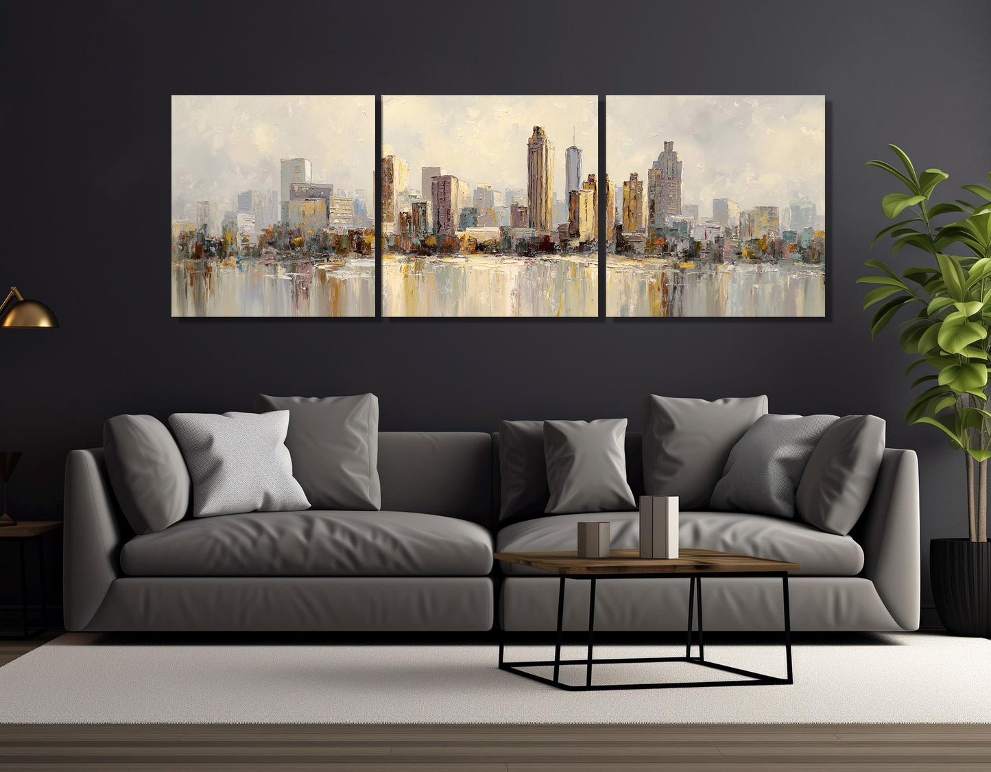 Atlanta Skyline Canvas - Rustic Wall Art | Framed Cotton Canvas Print, Ready to Hang