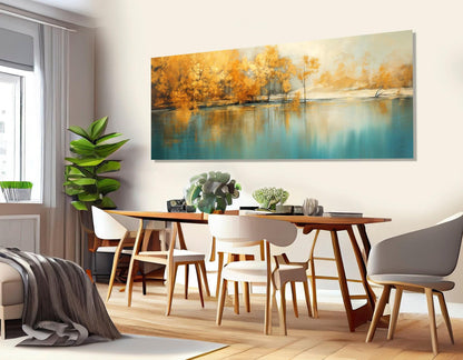 Golden Autumn Canvas Print – Framed Wall Art With Warm Fall Colors, Ready to Hang