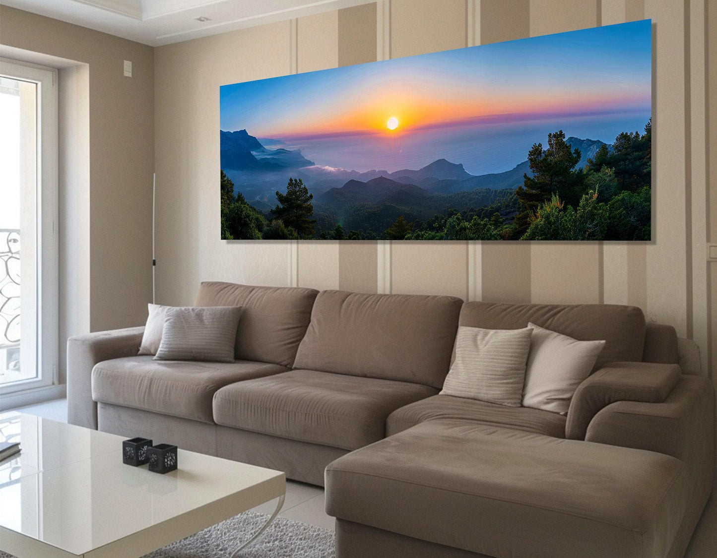 Sunset Canvas Print - Scenic Ocean Sunset with Gallery Wrapped Cotton Canvas Art