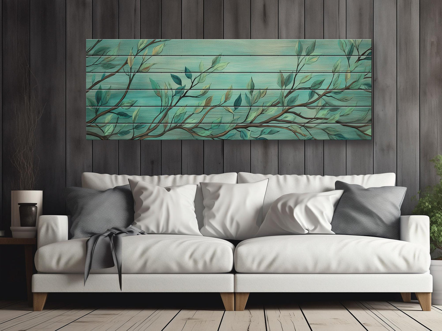 Wood Wall Art – Large Rustic Wildflower Print on Smooth Linden Planks