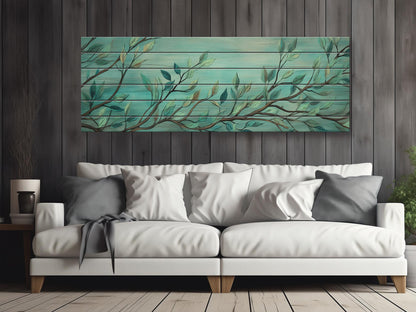 Wood Wall Art – Large Rustic Wildflower Print on Smooth Linden Planks