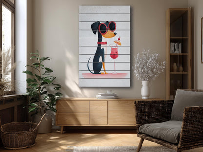 Dog Wood Wall Art – Minimalist Wooden Animal Print | Rustic Farmhouse Decor