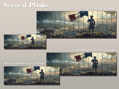 Napoleon Wood Art – Historical Wall Art on Natural Wood Print with French Flag