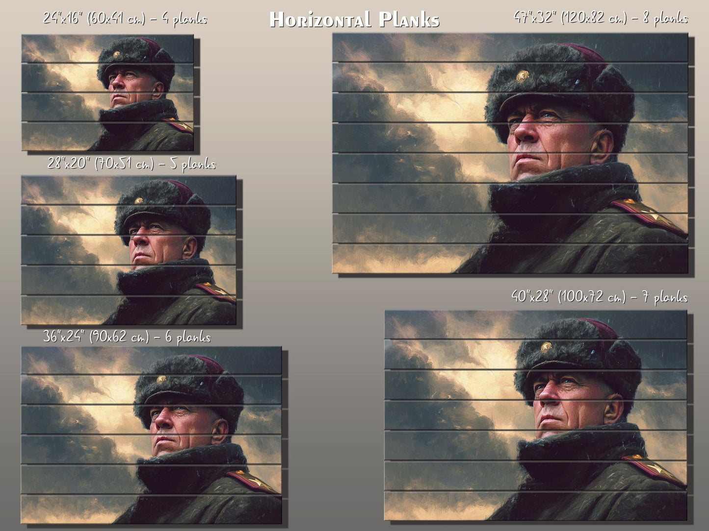 Georgy Zhukov WW2 Print on Wood