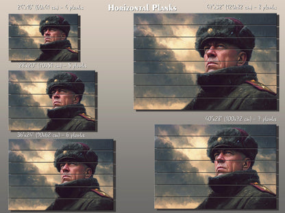 Georgy Zhukov WW2 Print on Wood