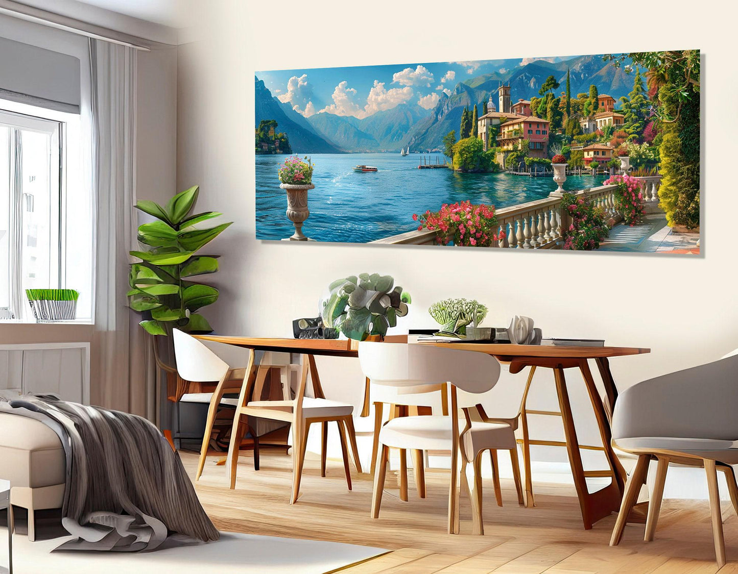 Lake Como Canvas Print – Panoramic Italy Wall Art | Framed & Ready to Hang