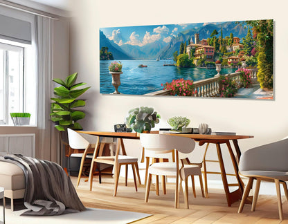 Lake Como Canvas Print – Panoramic Italy Wall Art | Framed & Ready to Hang