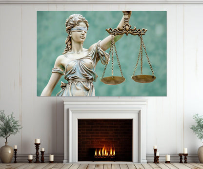Lawyer Office Wall Decor – Lady Justice Canvas Print | Framed Ready to Hang Art