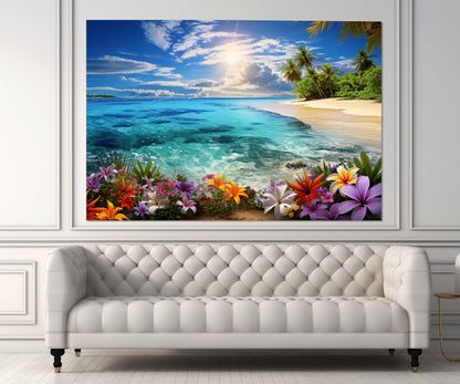 Beach Canvas Print - Framed Coastal Wall Art | Ready to Hang, Large Gallery Wrapped