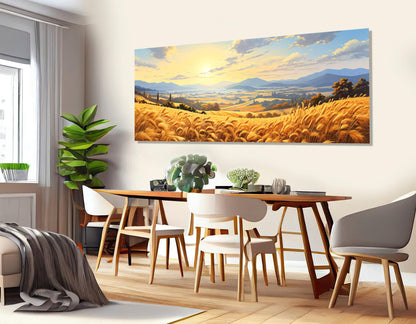 Wheat Field Canvas Print - Rustic Farm Wall Decor | Large Framed Artwork
