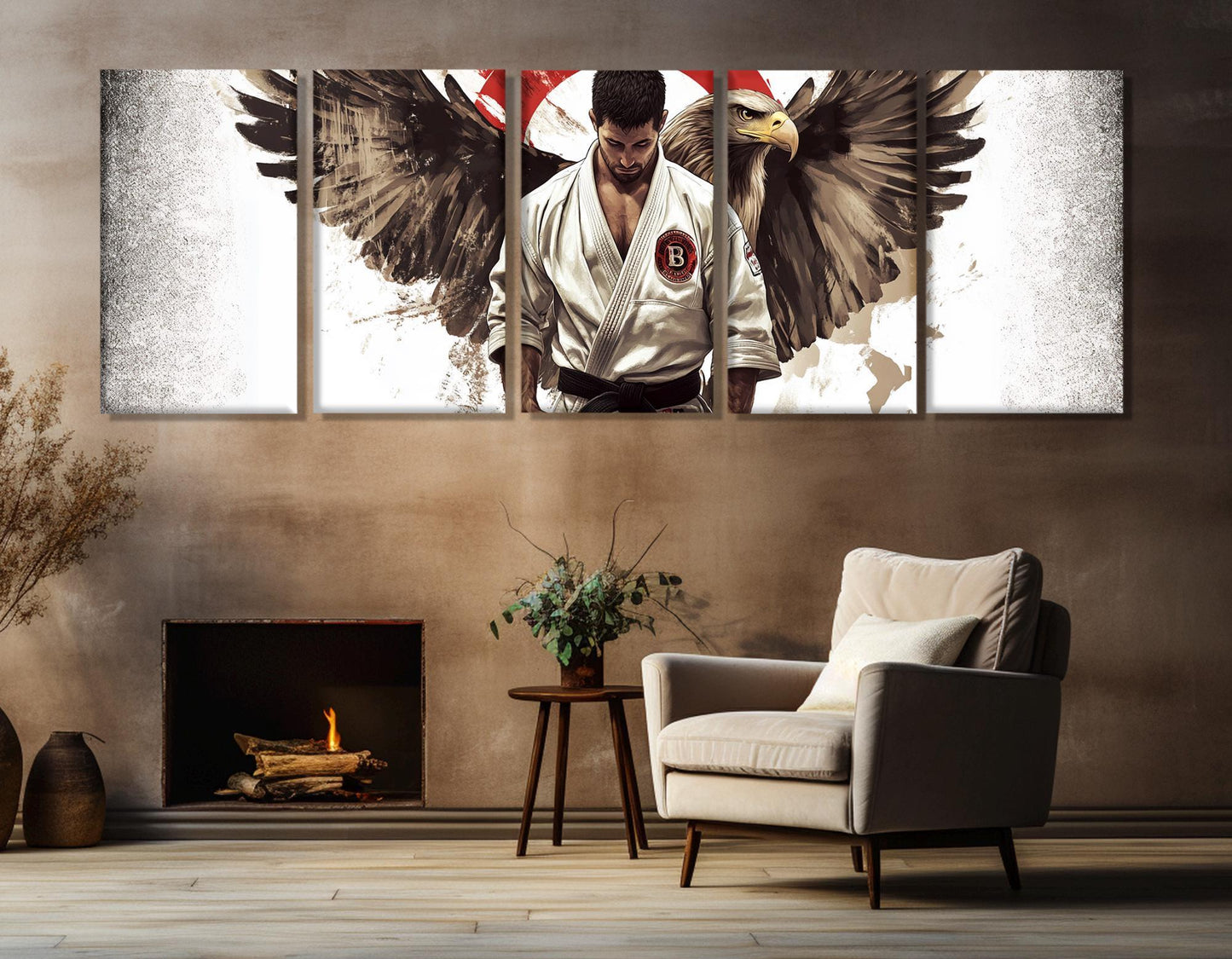 Jiu-Jitsu Wall Art – Abstract Martial Art Decor | Framed Canvas Print Ready to Hang