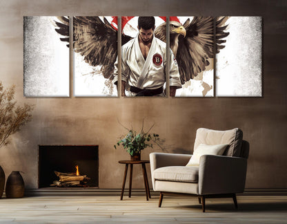 Jiu-Jitsu Wall Art – Abstract Martial Art Decor | Framed Canvas Print Ready to Hang