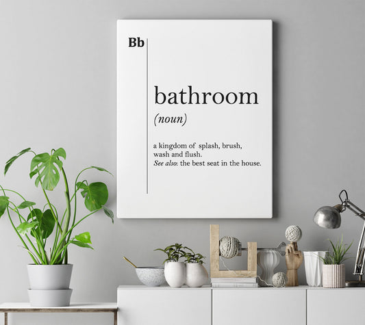 Bathroom Canvas Art - Funny Bathroom Print on Cotton Canvas | Ready to Hang