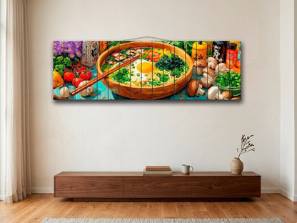 Ramen Wood Wall Art, Japanese Food Print on Wood, Asian Kitchen Decor