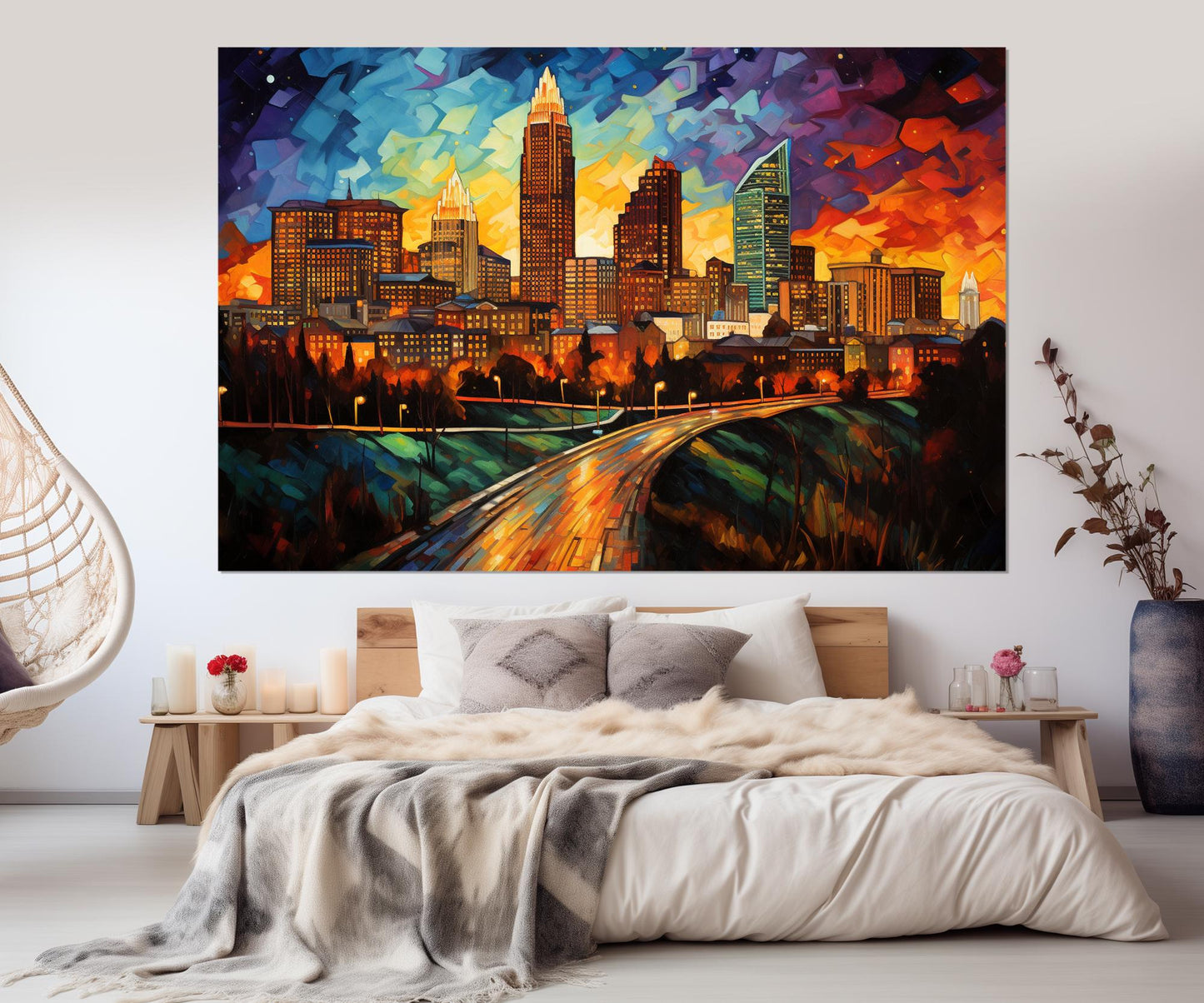 Raleigh Wall Art - Abstract Raleigh Canvas Print | Framed Ready to Hang