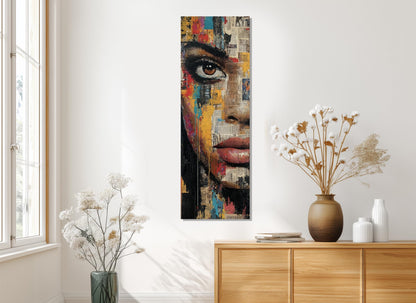 Abstract Expressionism Canvas – Black Woman Portrait Surreal Wall Art, Ready to Hang