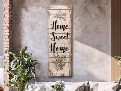 Rustic Wood Wall Art – Home Sweet Home Sign | Natural Linden Wood Plank Print
