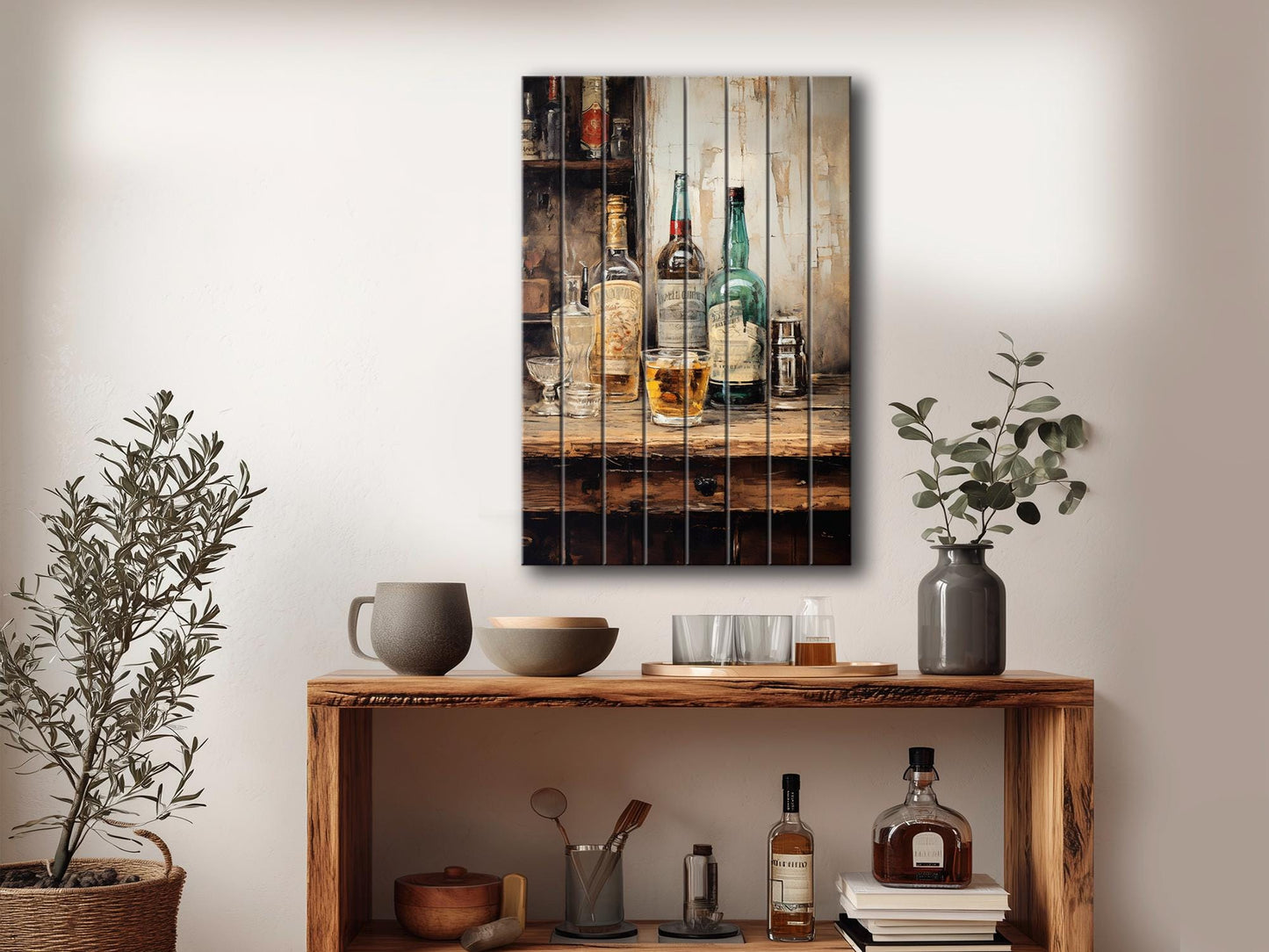 Rustic Bar Print on Natural Wood – Bar Wall Art