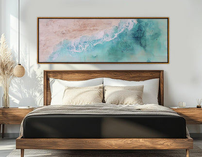 Beach Canvas Print – Soft Tones Rolling Waves Art | Framed & Ready to Hang