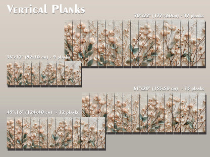 Botanical Wood Art - Rustic Floral Wood Print With Wildflower Wall Decor