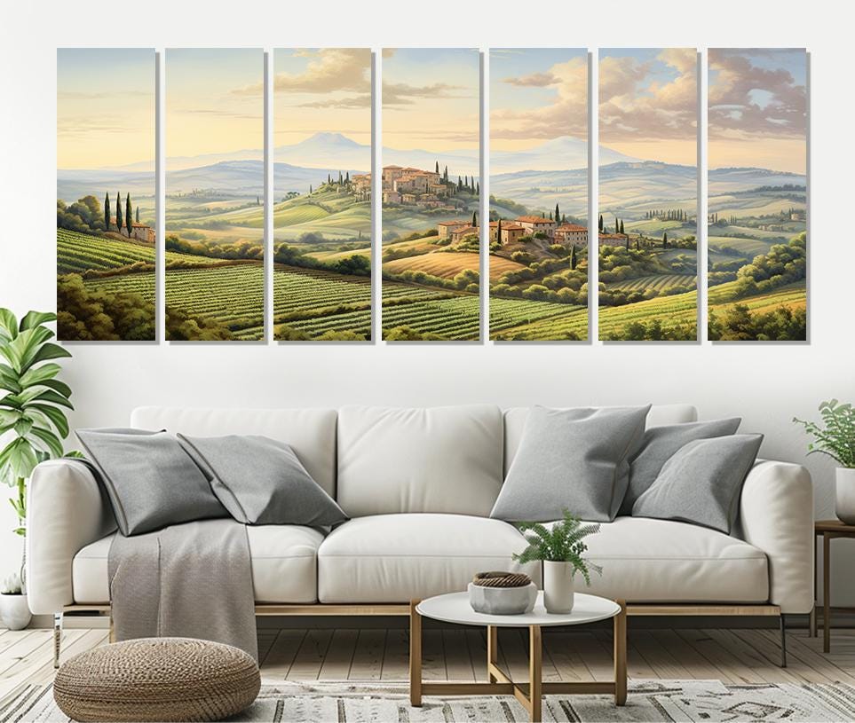 Tuscany Canvas Print - Large Panoramic Cotton Canvas Art | Framed Gallery Wrapped Wall Decor