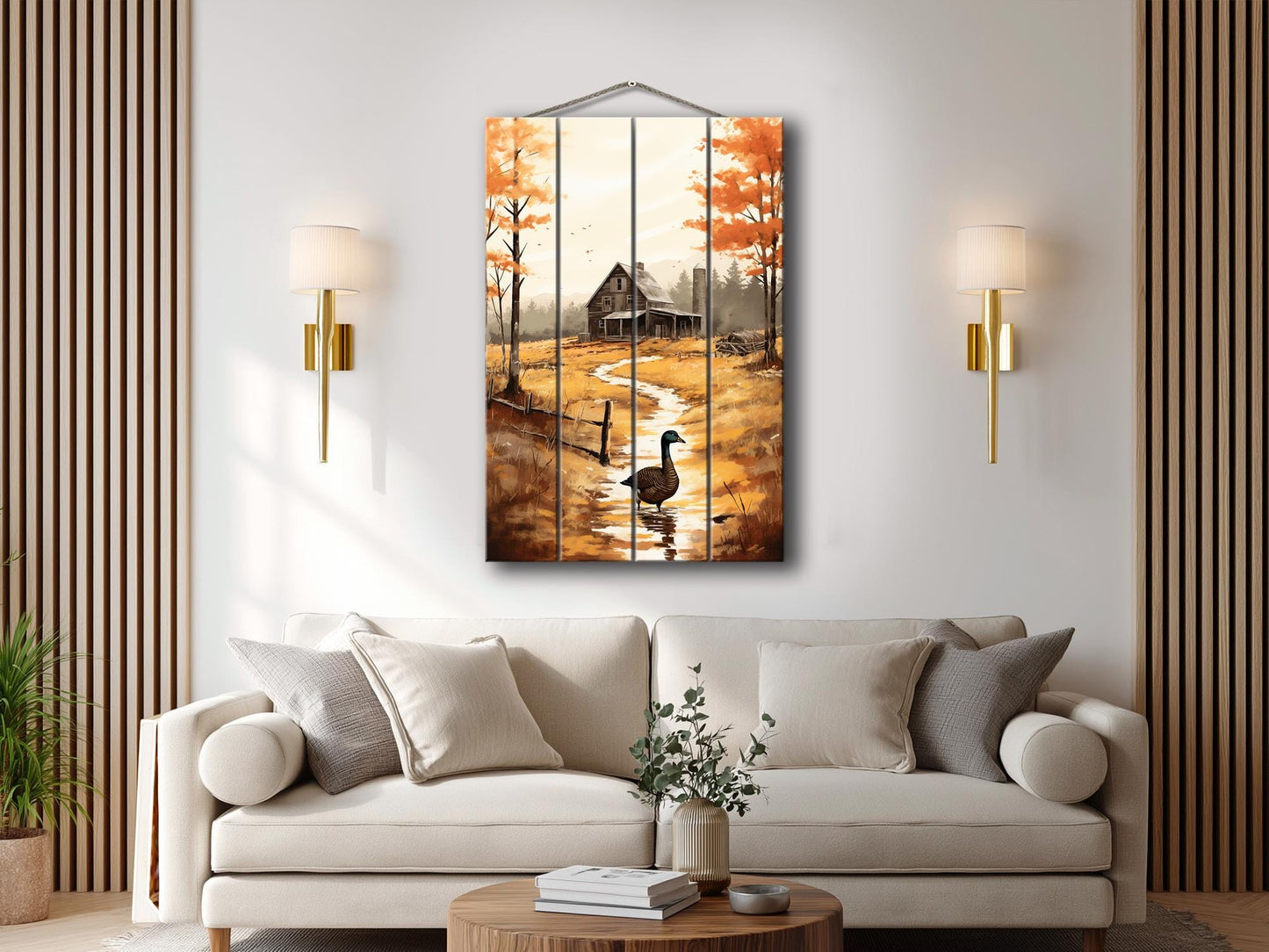 Rustic Farm Wall Art – Natural Wood Print | Farmhouse Rustic Decor