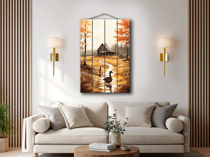Rustic Farm Wall Art – Natural Wood Print | Farmhouse Rustic Decor