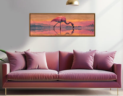 Flamingo Canvas Wall Art, Romantic Wall Decor, Framed and Ready to Hang